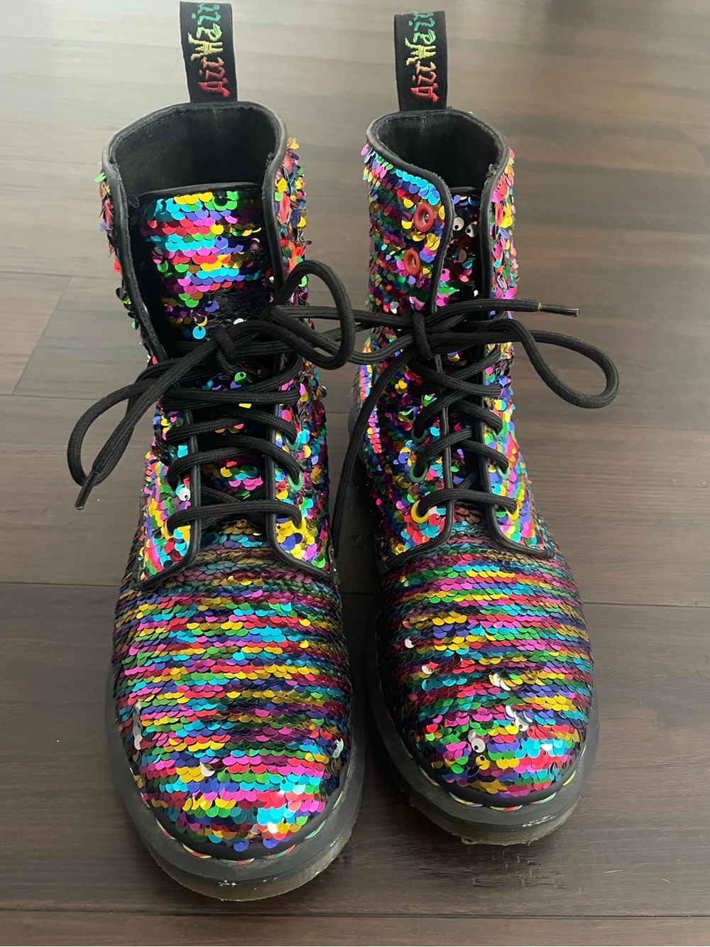 NWOT Vintage Y2K Dr. Martens 1460 Pascal SEQN Rainbow multicolored Boots.